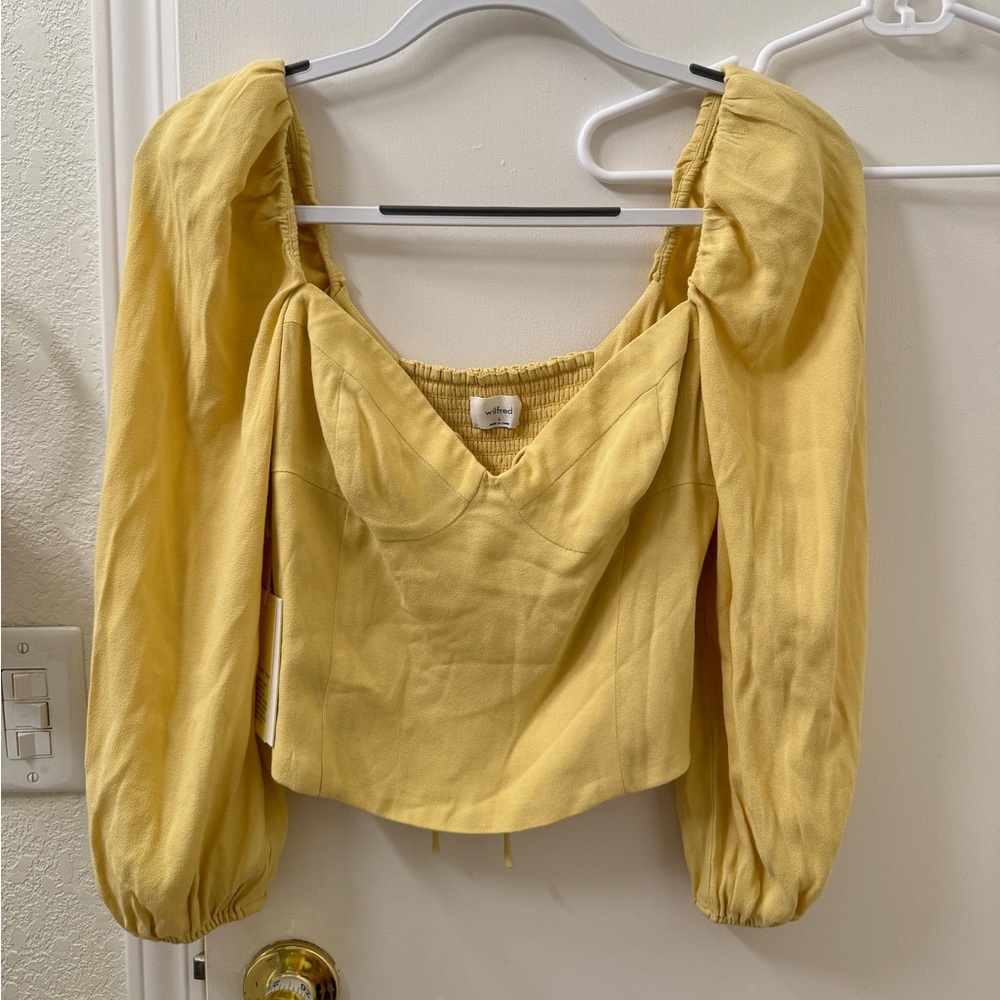 Aritzia Wilfred Novella Blouse size s yellow new